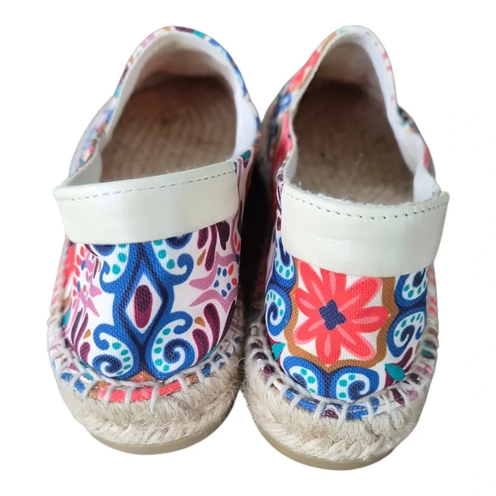 Boden Floral Print Espadrille Flats Women's EU 38 US 7.5 Canvas Shoes Colorful